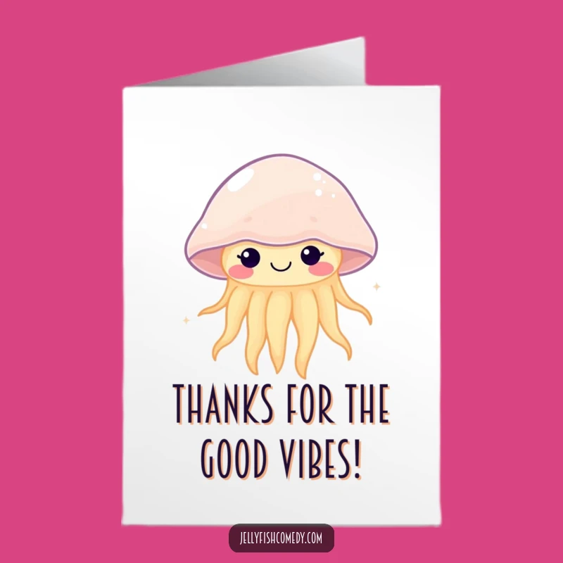 Free Printable Thank You Card: Kawaii Jellyfish Gratitude Funny Gift