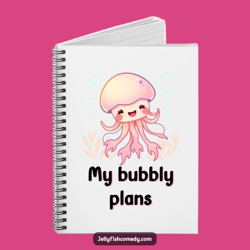 Funny Notebook with Glee Jellyfish Dance, Bubbly Sea Creature Journal, Gift Idea
