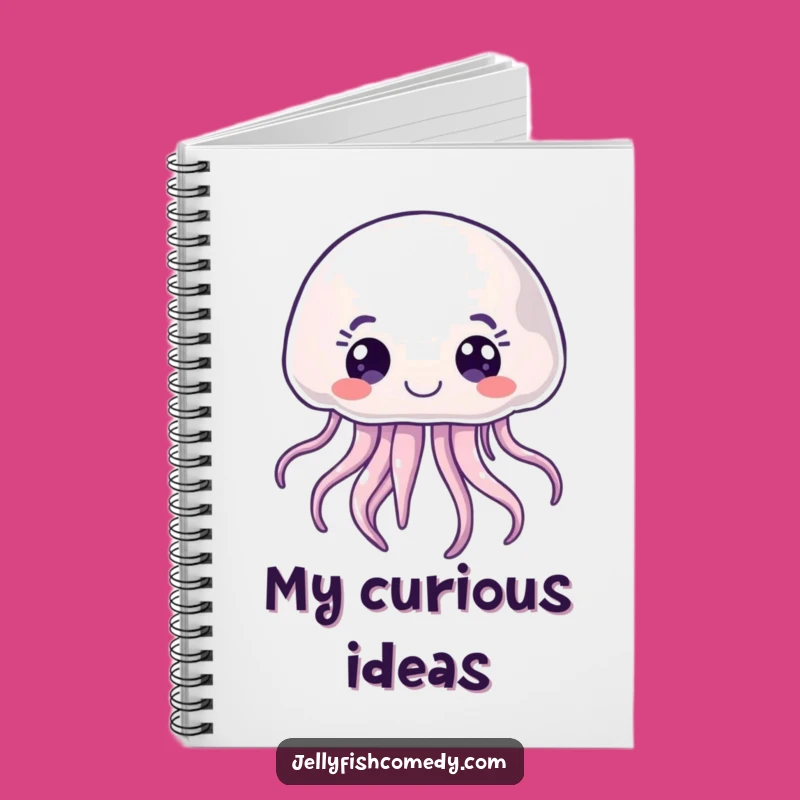 Funny Notebook with Joyful Jellyfish, Curious Sea Creature Journal, Gift Idea