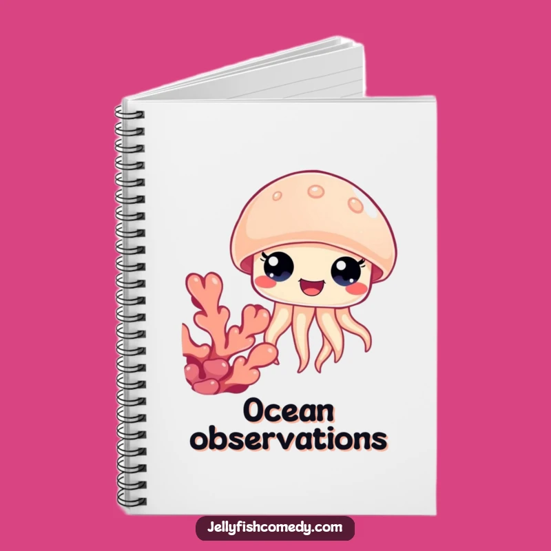Funny Jellyfish Coral Notebook: Happy Eyes Peeking for Creative Notes