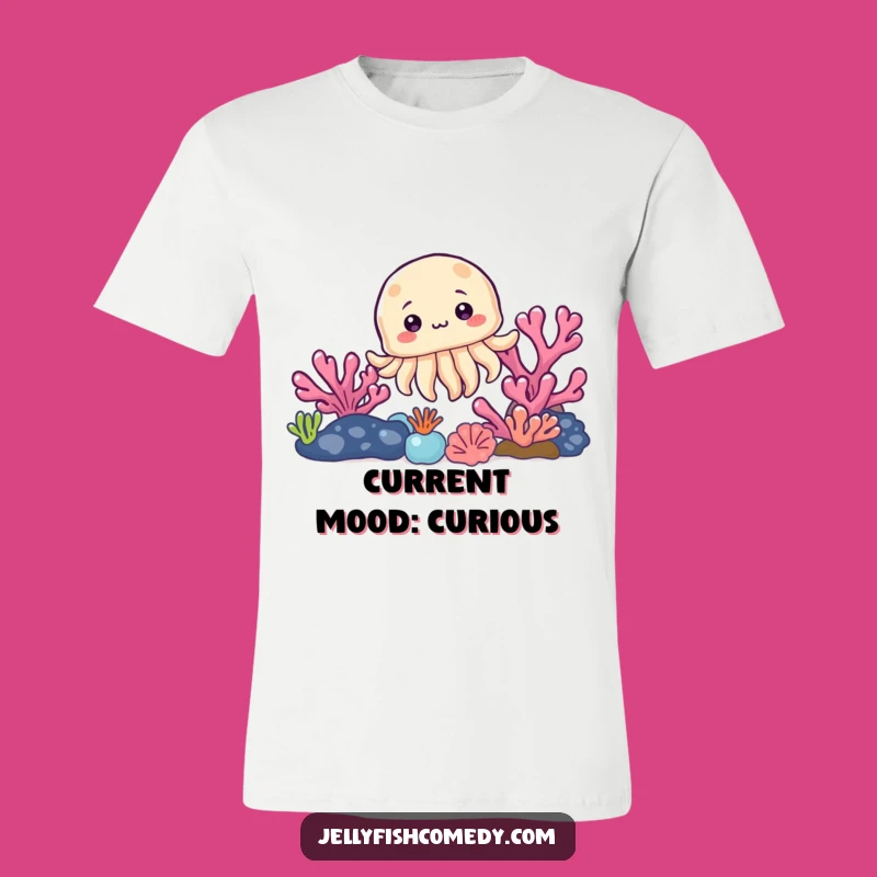 Funny Jellyfish Coral Shirt: Curious Ocean Character Tee, Hilarious Underwater Gift