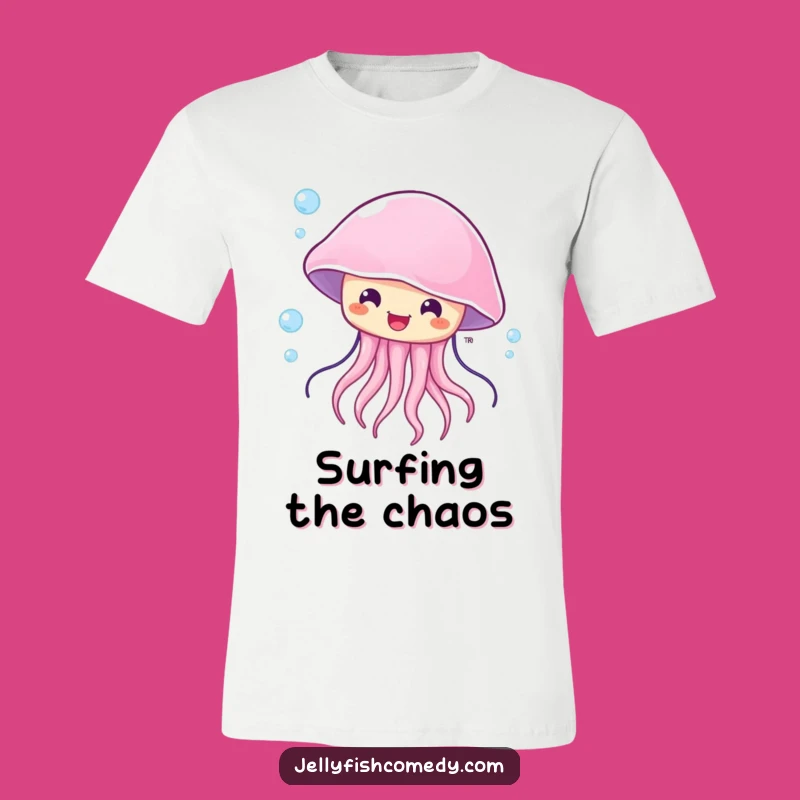 Funny Surprised Jellyfish T-Shirt, Blown by Current Tee, Great Gift Idea