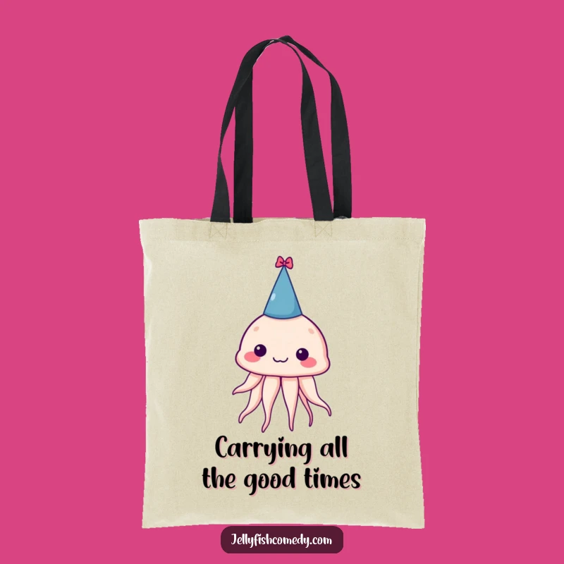 Funny Jellyfish Party Hat Tote Bag: Carry Your Fun in Style