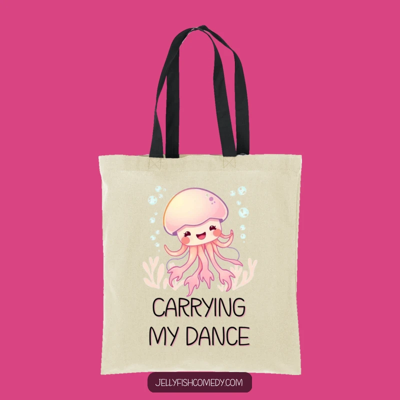 Funny Bubbly Glee Jellyfish Dance Tote Bag, Sea Creature Carrier, Perfect Gift