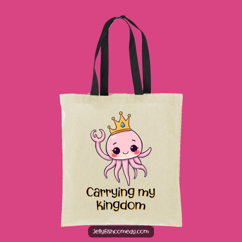 Funny Royal Jellyfish Tote Bag: Regal Carry-All, Hilarious Style, Great Funny Gift