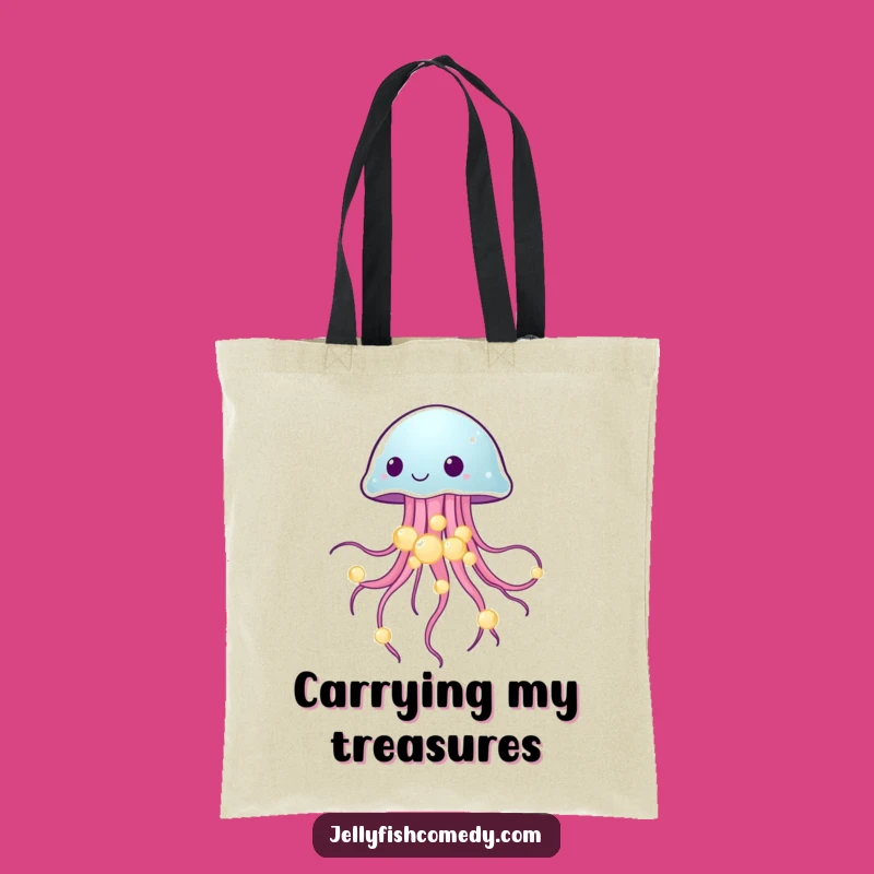Funny Jellyfish Pearl Tote Bag: Carry Your Treasures with Ocean Elegance