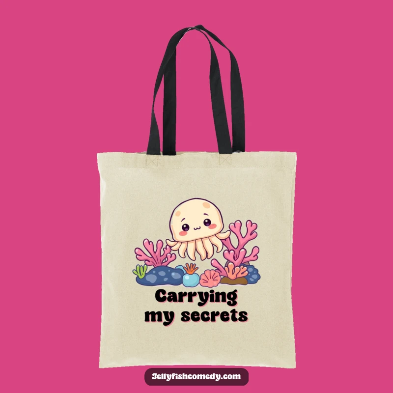Funny Jellyfish Coral Tote Bag: Cute Ocean Carryall, Perfect Humorous Gift