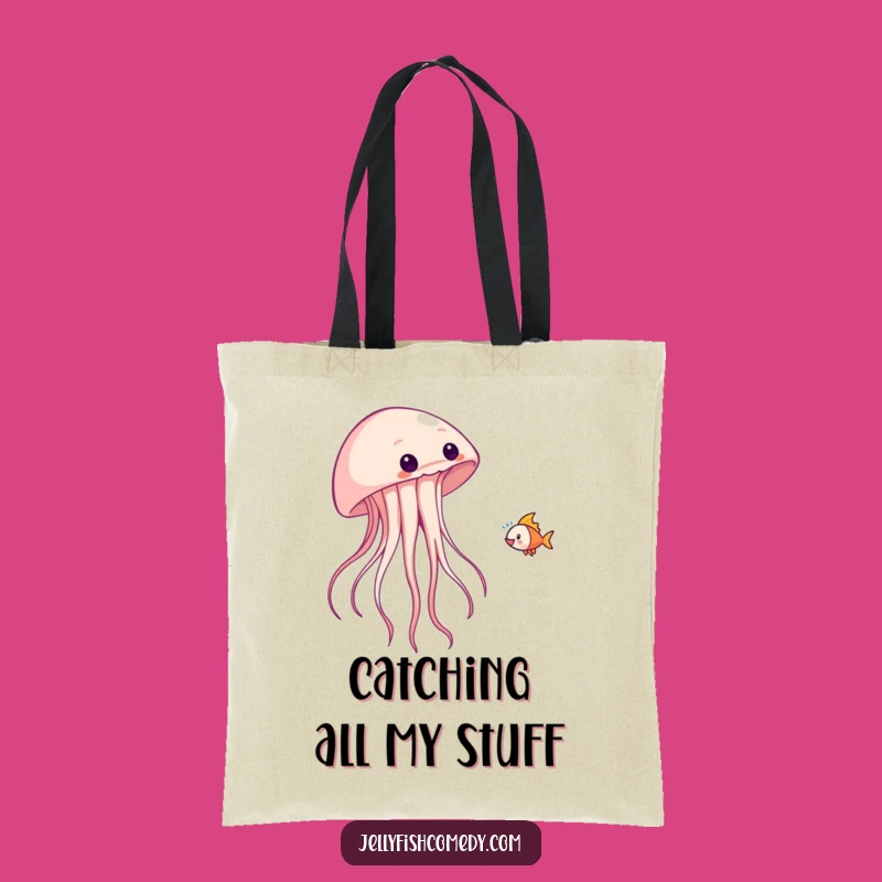 Funny Jellyfish Fish Toss Tote Bag - Playful Antics Carry-All