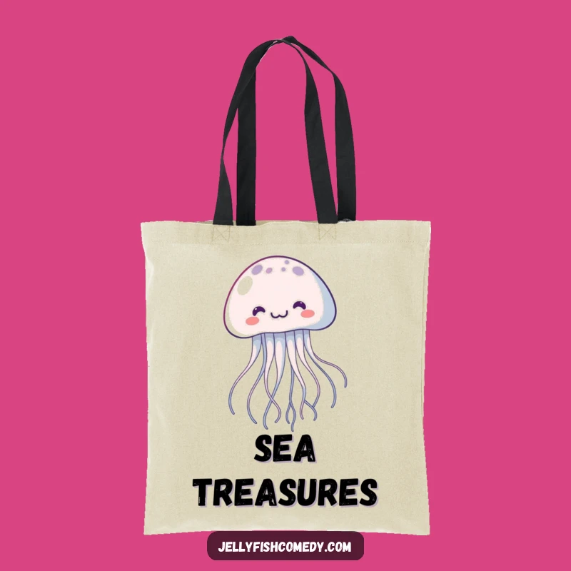 Funny Kawaii Jellyfish Tote Bag: Joyful Floating Creature for Everyday Fun