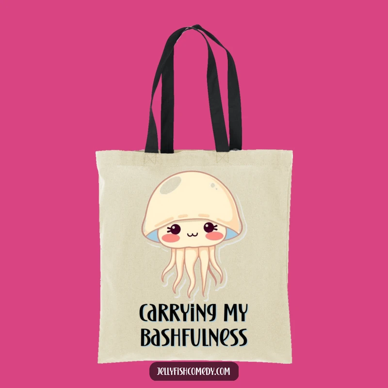 Funny Shy Jellyfish Blushing Tote Bag: Carry Cuteness Everywhere