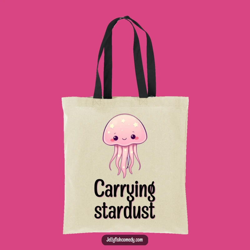 Funny Starry Jellyfish Tote Bag - Kawaii Celestial Ocean Creature Carryall